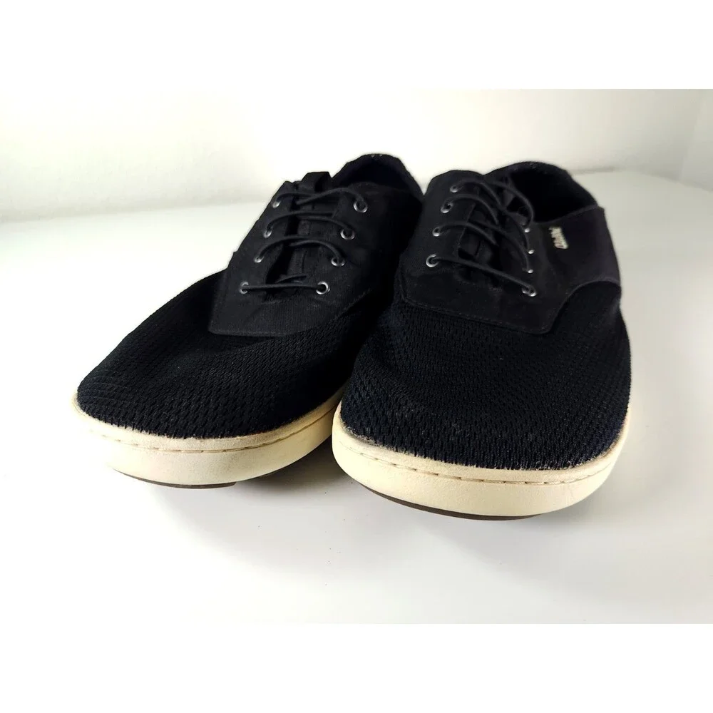 OluKai Nohea Moku Men 10.5 Black Mesh Boat Shoes Drop In Heel Sneakers 10283